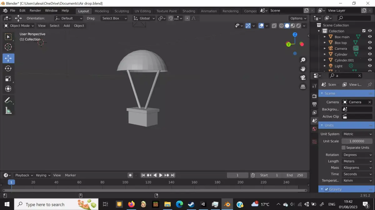 Air drop Free low-poly 3D model