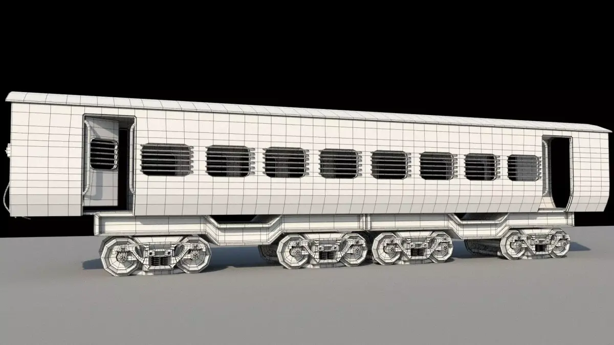 Indian railway coach 3D model