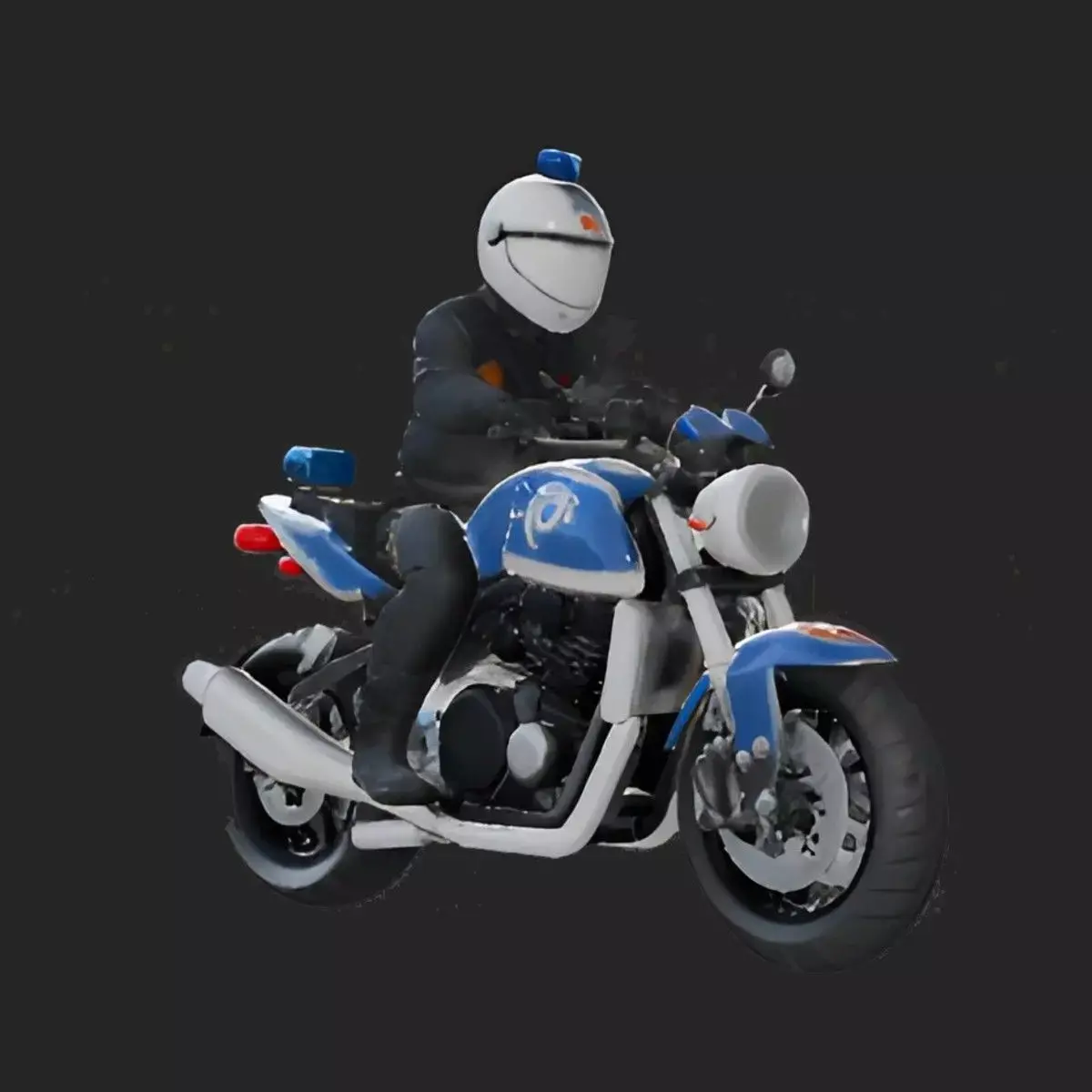 Motorcyclist on Classic Bike 3D Model 3D print model