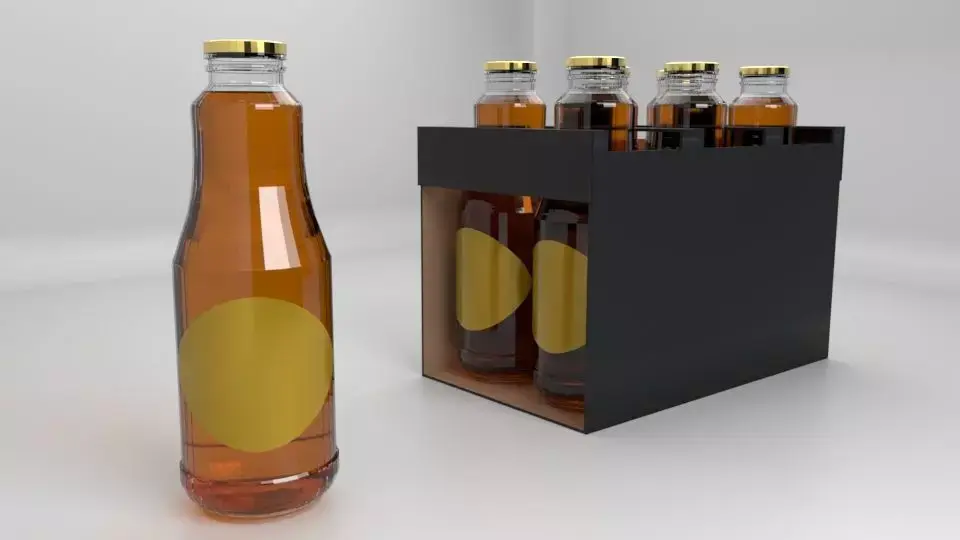 Beverage Branding Package No6 6Pack Low-poly 3D model