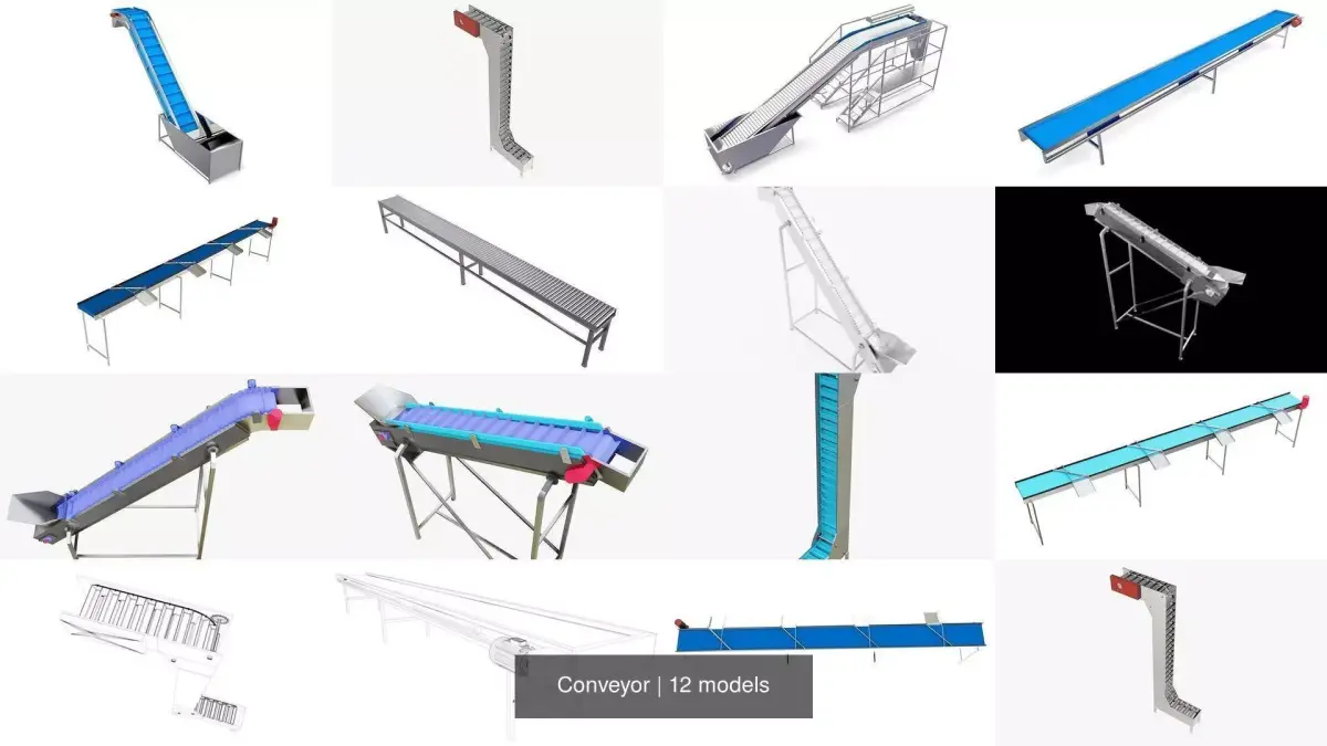 Conveyor belts for fruit and vegetables 3D Model Pack