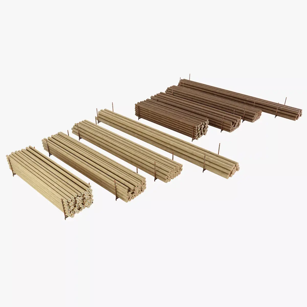 Wooden Utility Poles 3D model