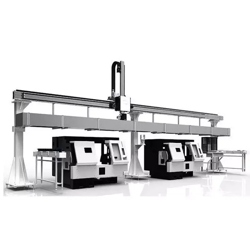 CNC Machine Loading and Unloading Automation System 3D model