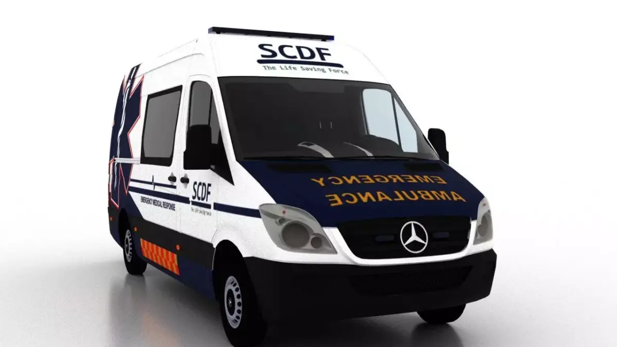 Mercedes Benz Sprinter L2H2 2009 Singapore Ambulance 2 3D model