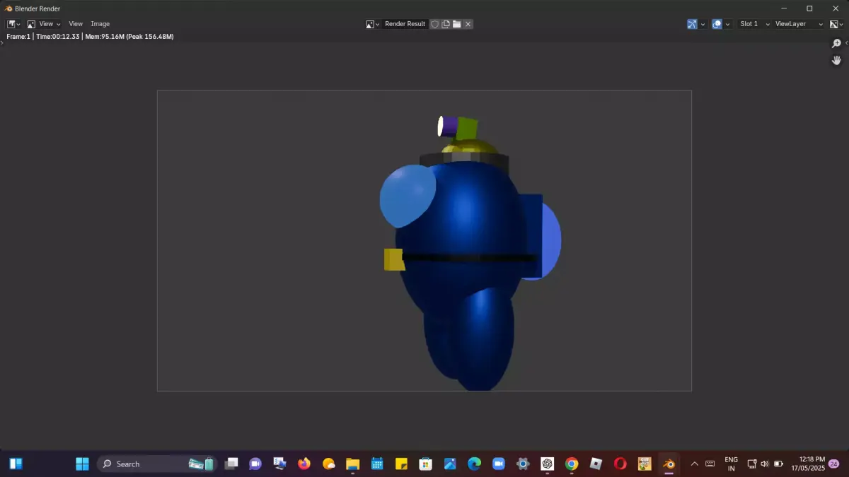 Among imposter  detailed blue crewmate with additional items Low-poly 3D model