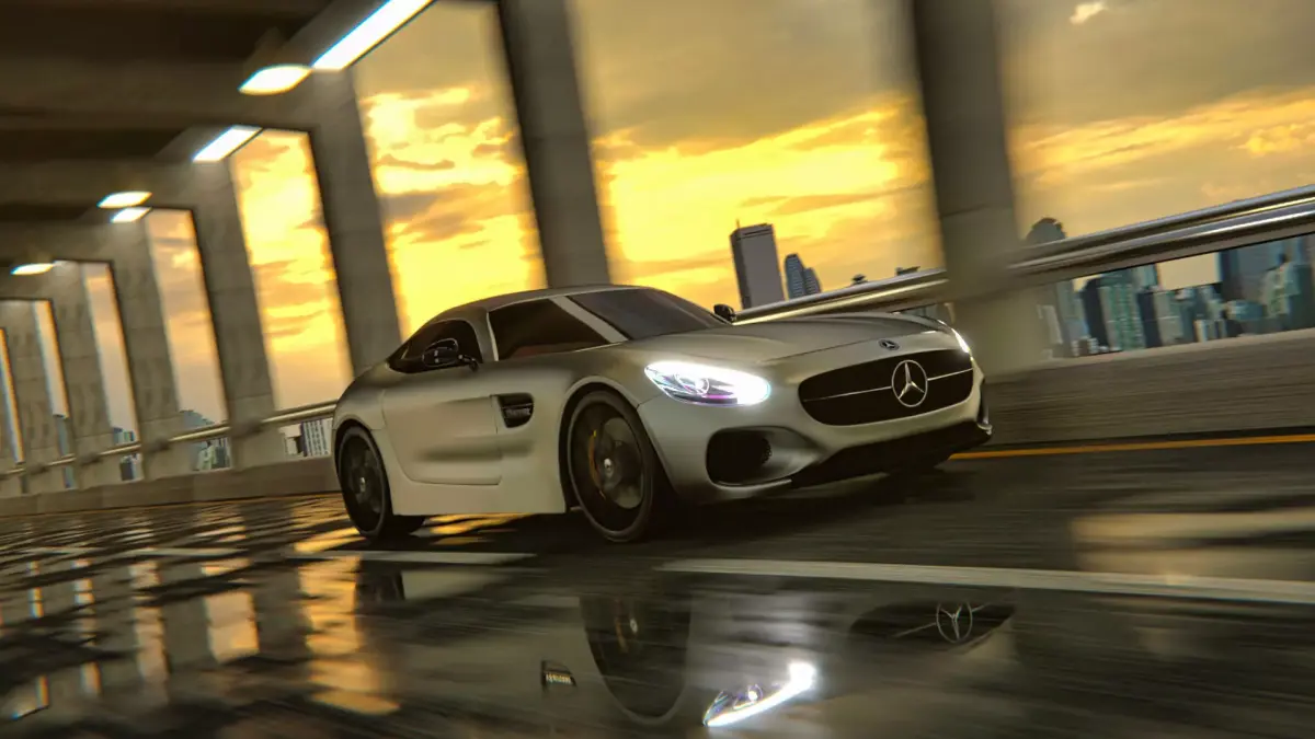 Car Animation Scenery Free 3D model