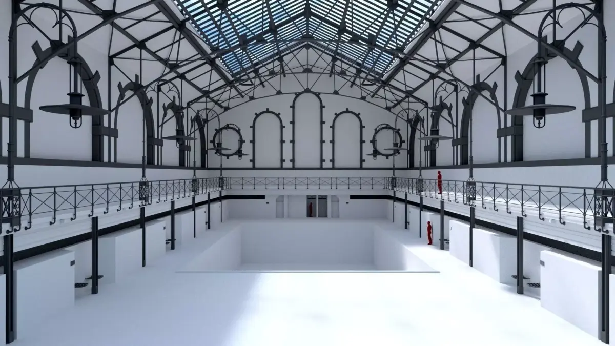 Swimming Pool Charlottenburg Low-poly 3D model