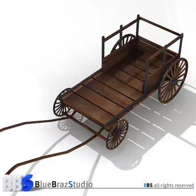 ancient chariot 2 3D model