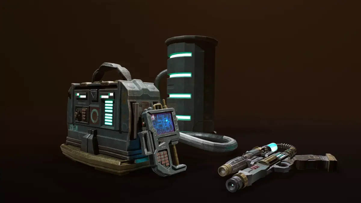 Game Ready SciFi Props Pack Low-poly 3D model