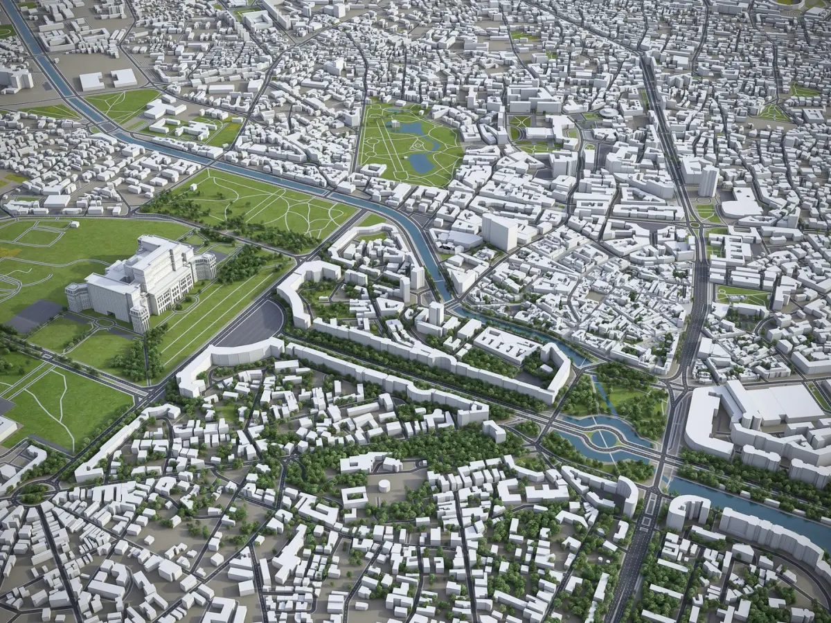 Bucharest - city and surroundings 3D model