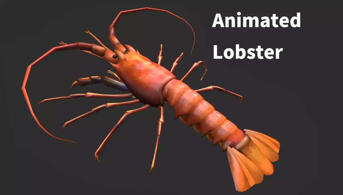 animated lobster Low-poly 3D model