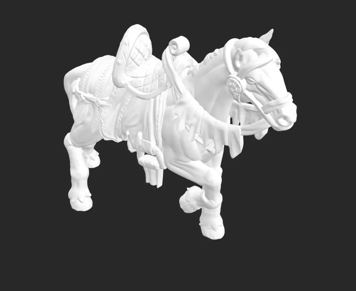 Horse with saddle 1 3D model