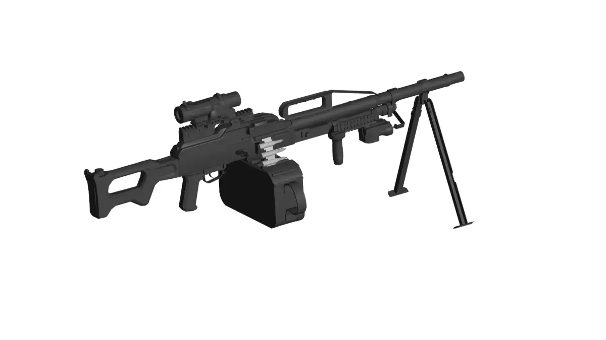 PKM machine gun 3D model