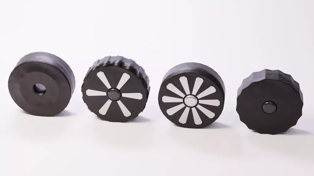 Set of rubber tires for retro cartoon cars 3D model