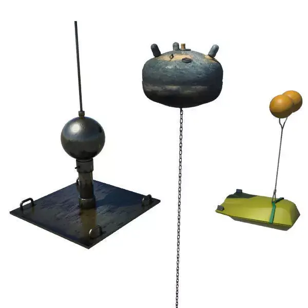 Collection Of 3 Mines - Bombs 3D model