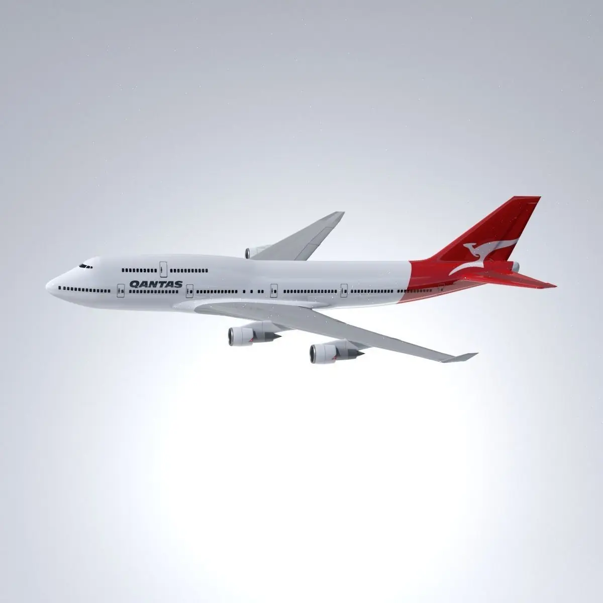 boeing 747-400 Qantas 3D model
