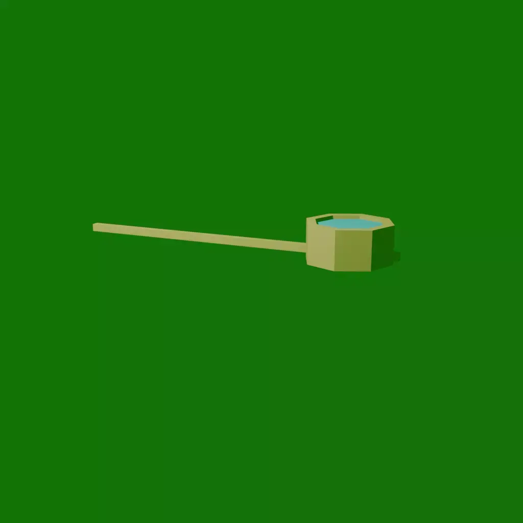 Low Poly Japanese Ladle -Hishaku- with Animated Water  128 Tris  Free low-poly 3D model