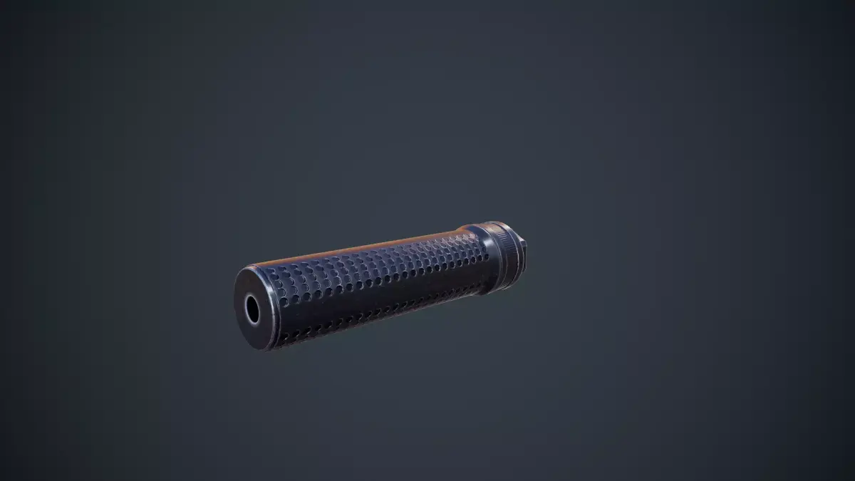 Military Suppressor Game Ready Unreal-Unity Low-poly 3D model