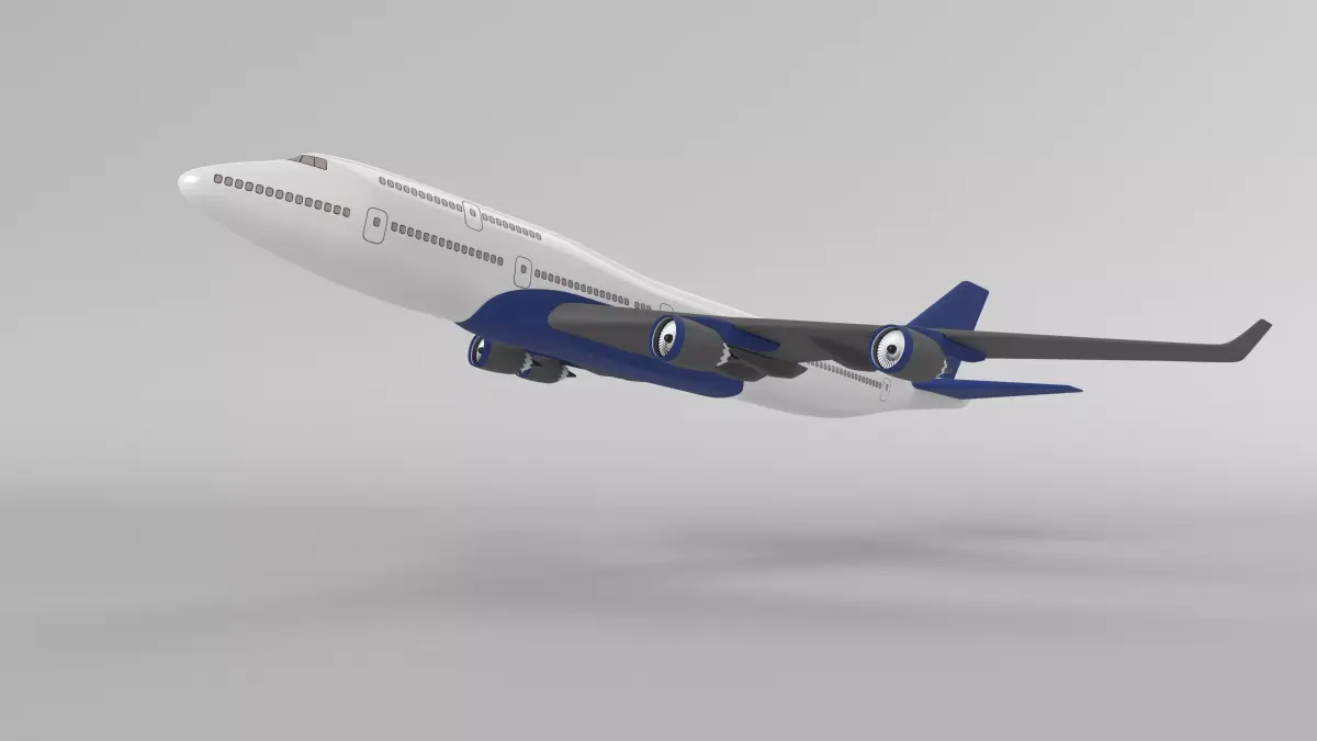 Passenger Aircraft Boeing B-747 High-Quality 3D Model  3D model