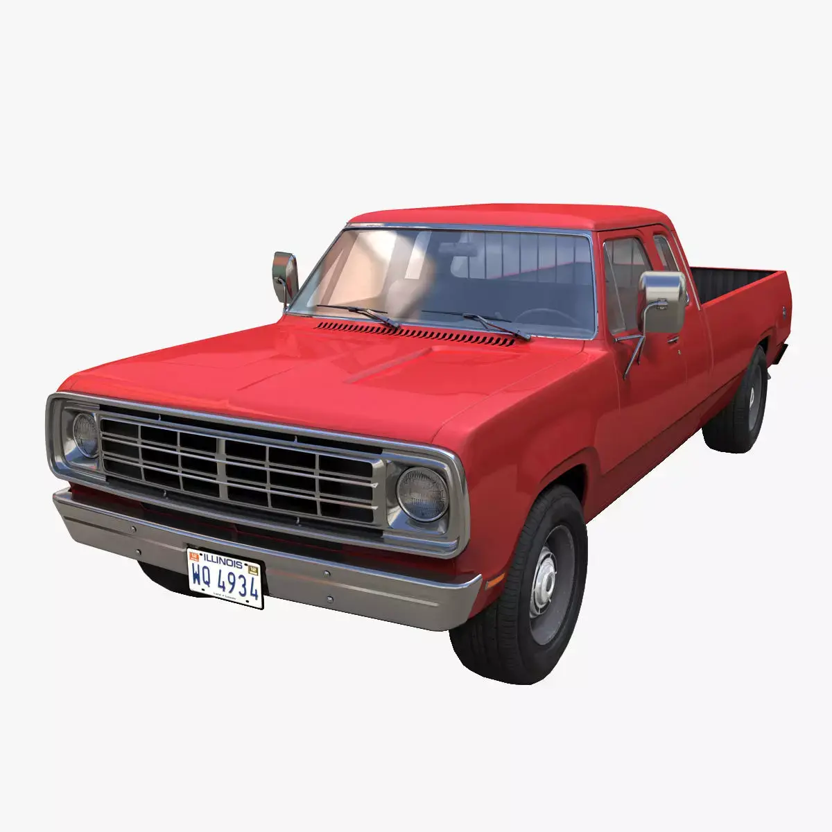 Dodge  Club Cab 1976 pickup Low-poly 3D model