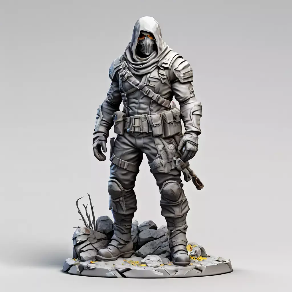 PostApocalyptic Desert Hunter 3D Model Low-poly 3D model