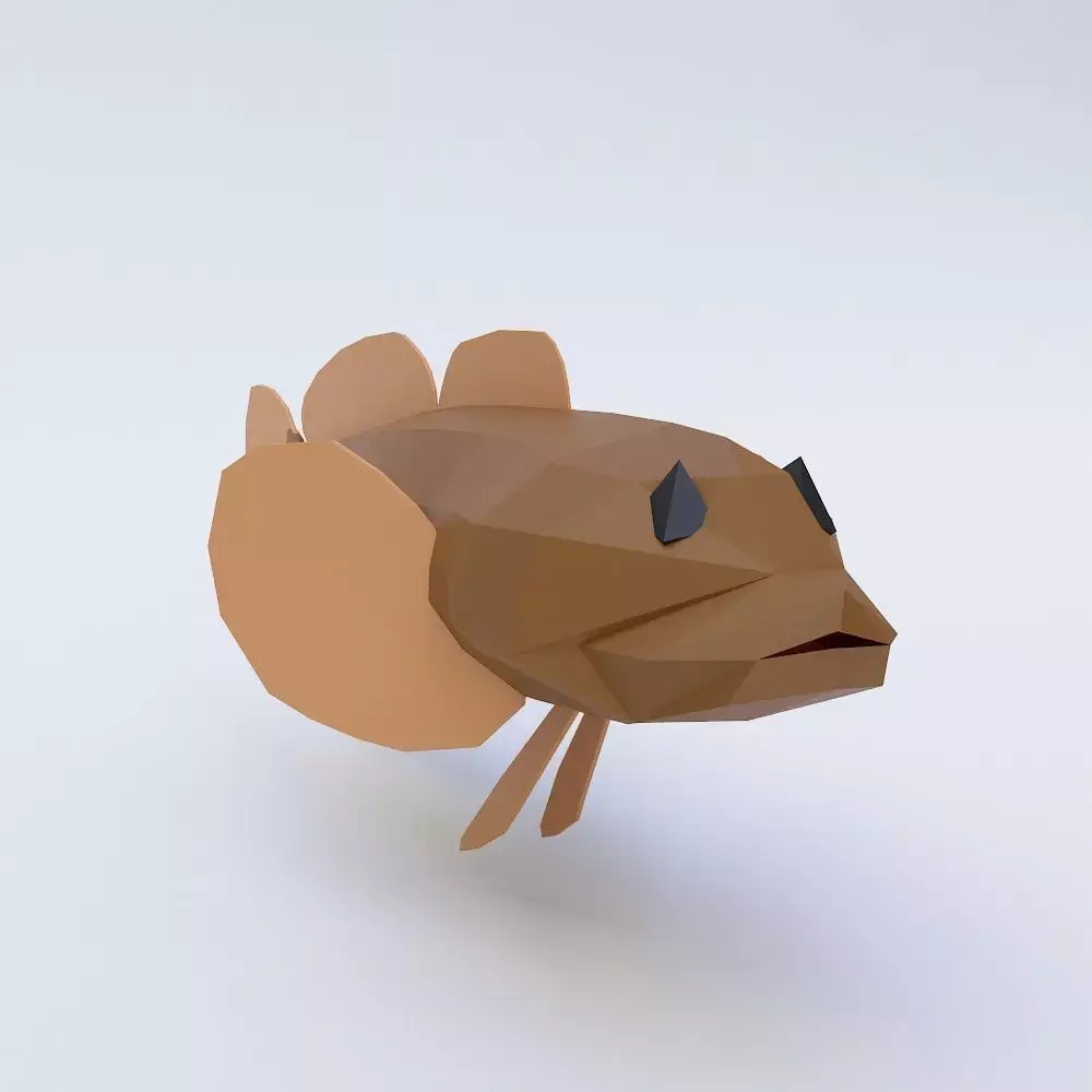 Cottus cognatus fish low poly 3d model  Low-poly 3D model