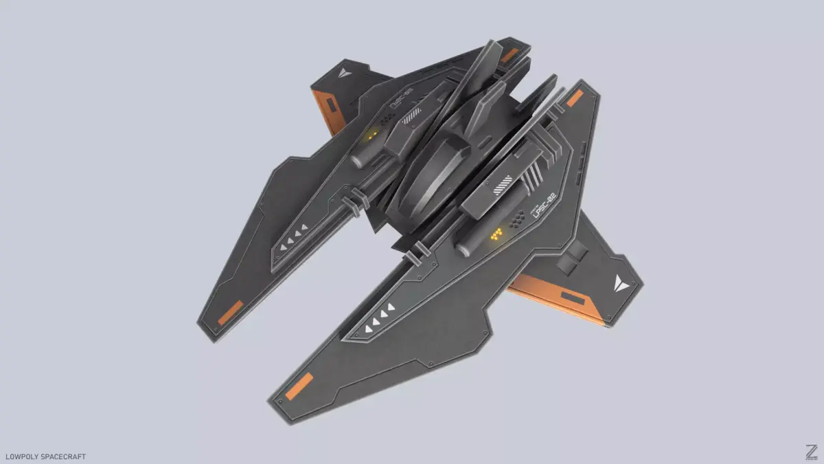 Low poly spacecraft Low-poly 3D model