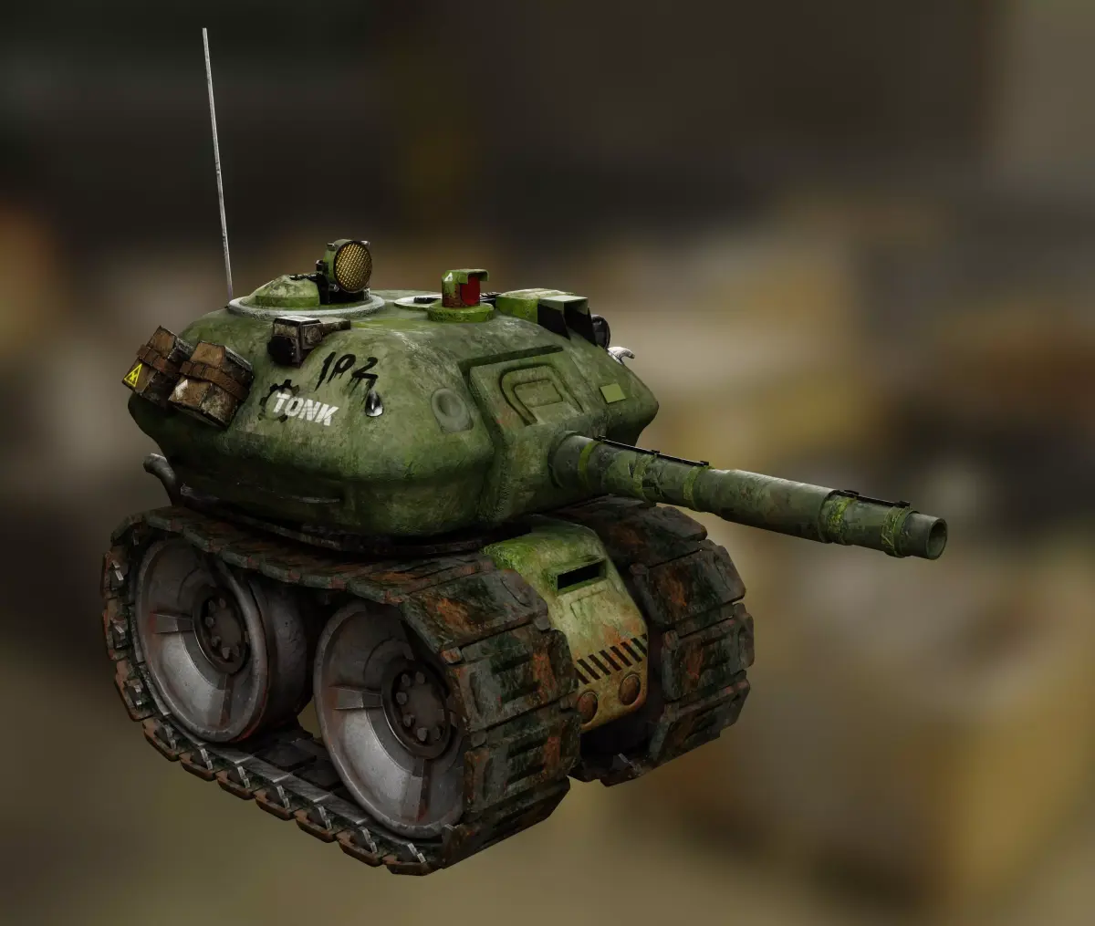 Tonk tank Low-poly 3D model