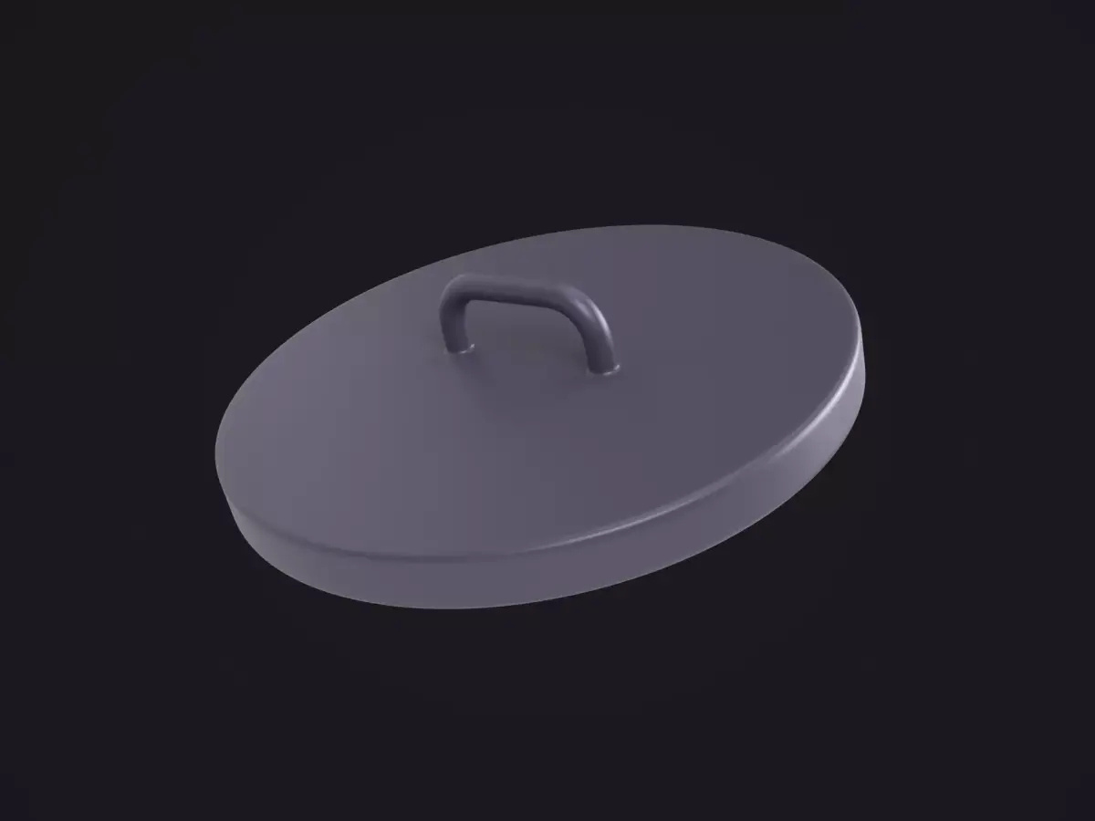Cartoon Lid with Handle 3D model