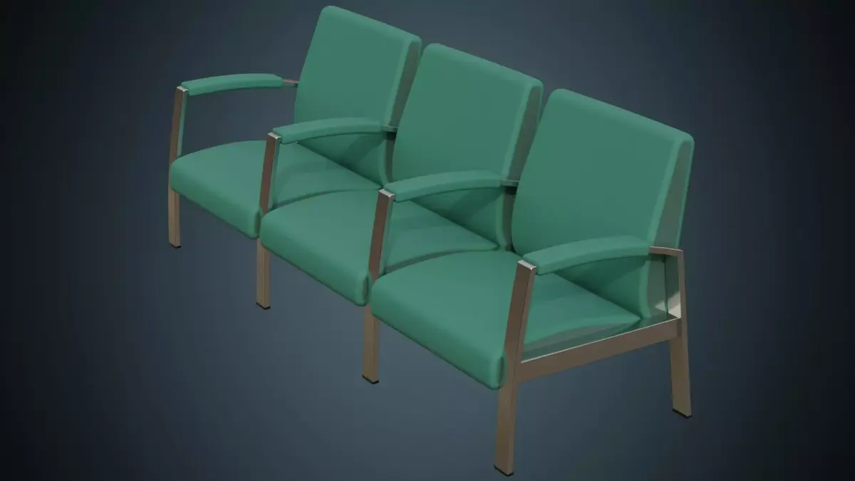 Waiting Chair 1 Basic Low-poly 3D model