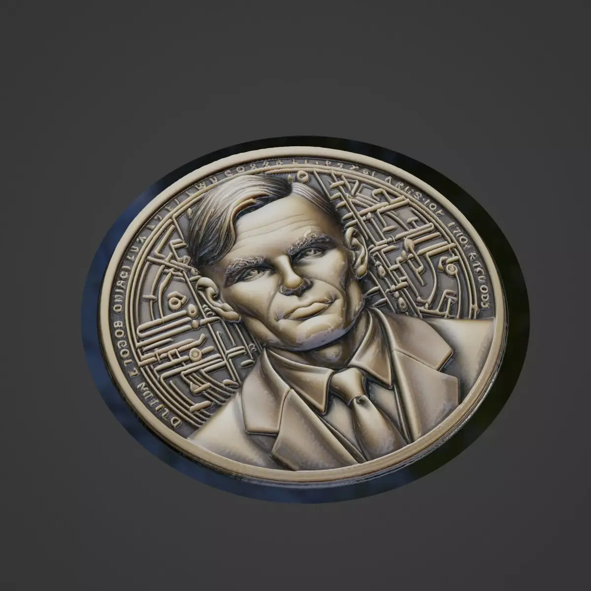 Alan Turing Medallion 3D print model purchase