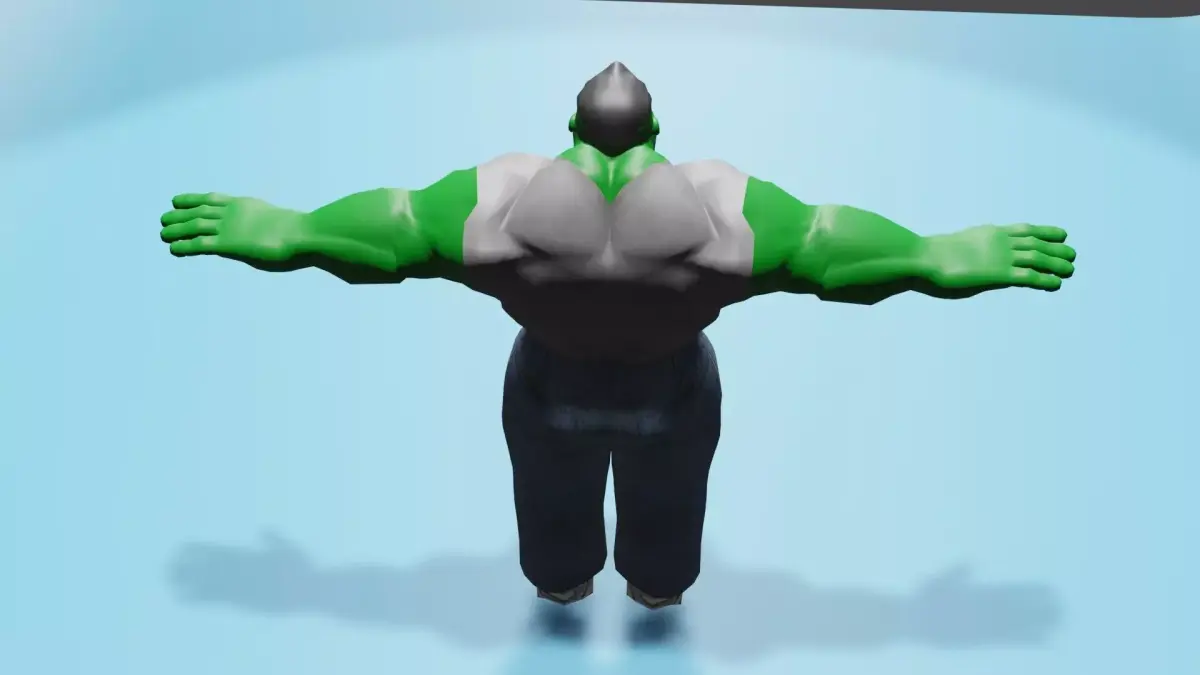 Hulk Low Poly Rigged Low-poly 3D model