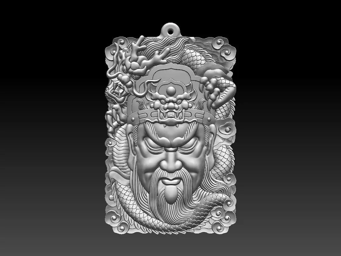 HM Guangong Dragon Keychain 3D print model