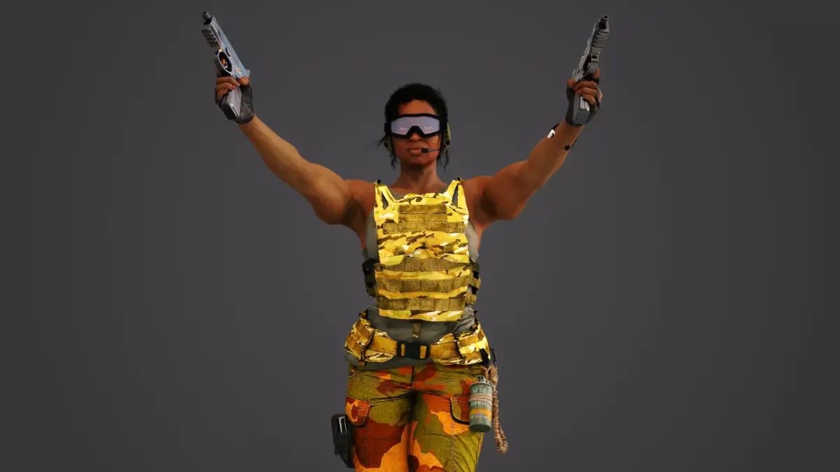 African American Female Military Soldier 3D model