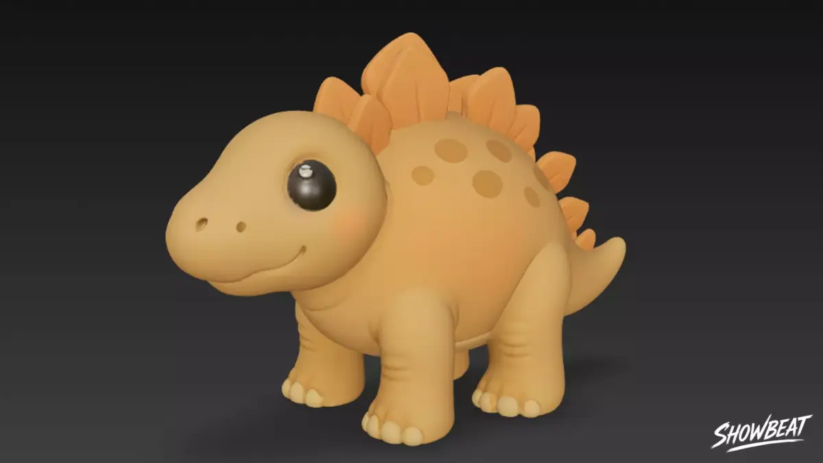 Cartoon Plush Stegosaurus Low-poly 3D model