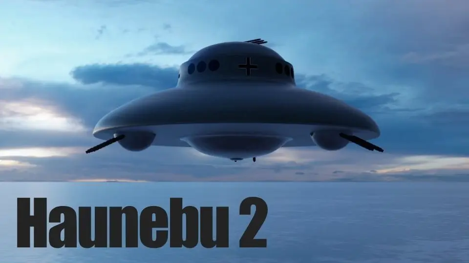 Haunebu 2 ufo flying in sky 3D model