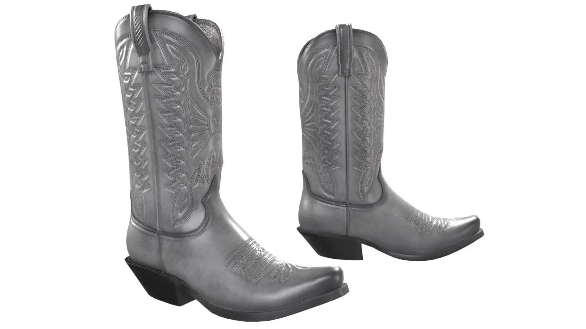 Graphite Western Boots 3D model
