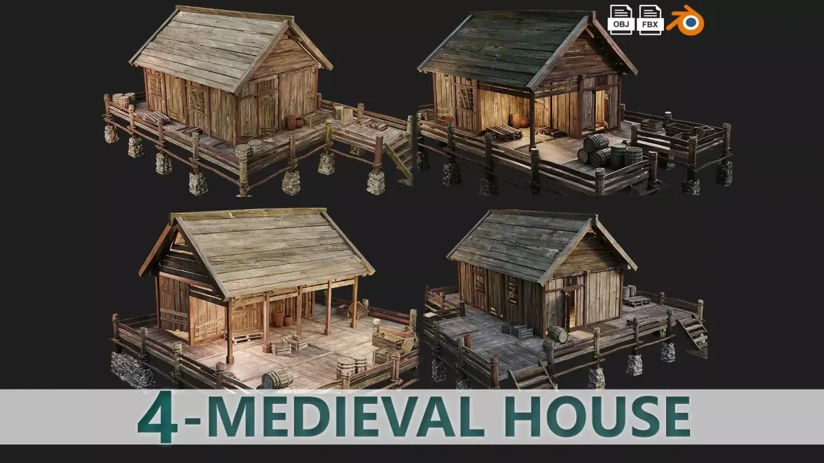 Old Lake House PBR 4K GameReady Pack 21 to 24 Low-poly 3D model