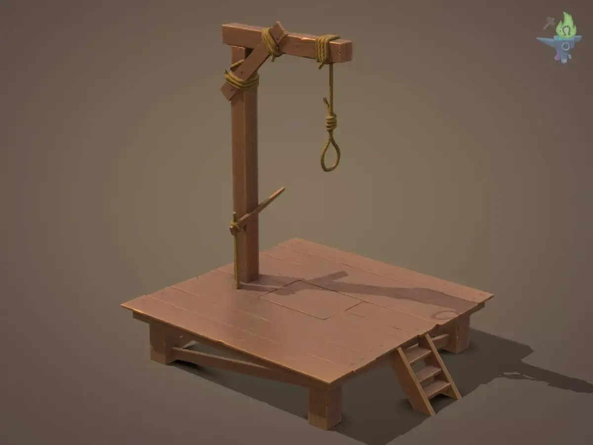 Gallows  Low-poly 3D model