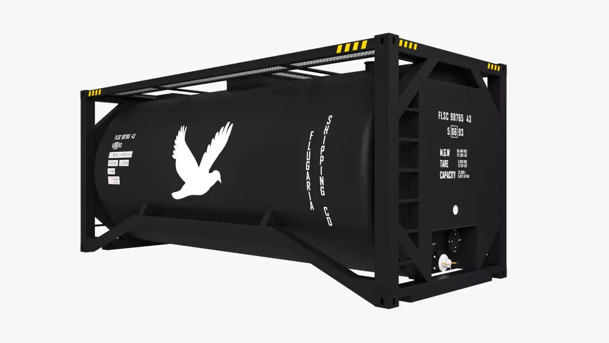 20 ft Bitumen Tank Container 3D model