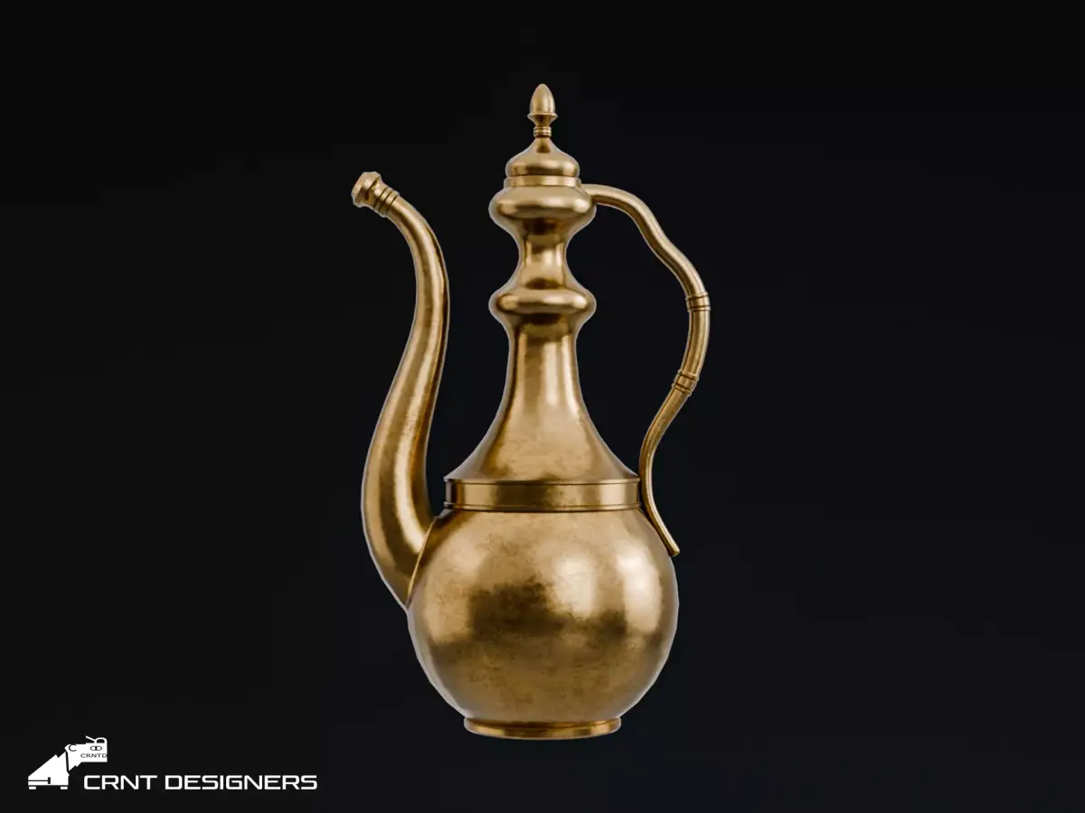 Vintage Water Jug - Antique Metal Teapot Low-poly 3D model