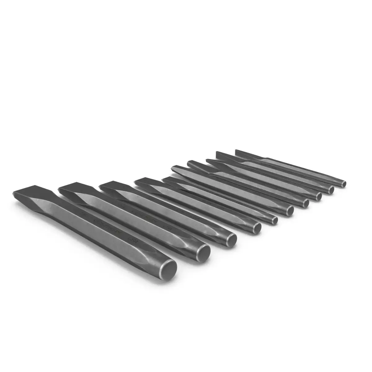 10pc Punches and chisels set PPC100AK Low-poly 3D model