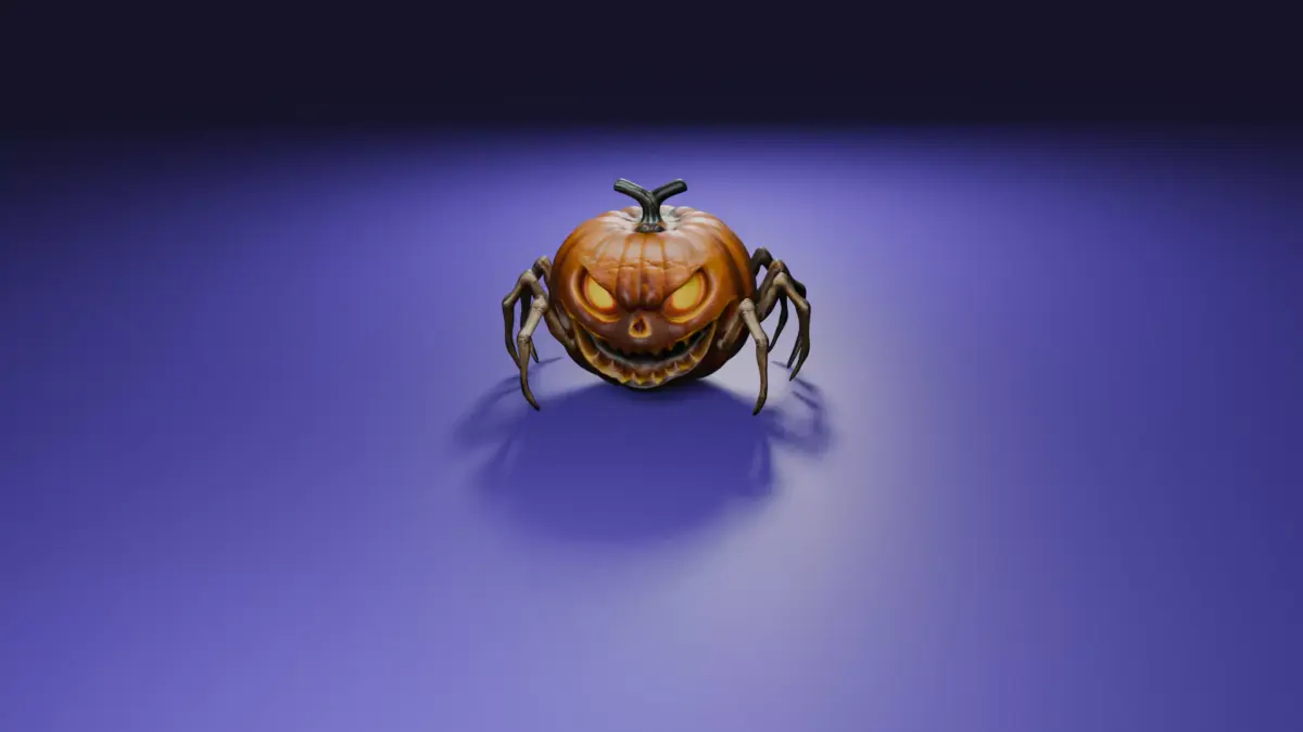Halloween Spider pumpkin 3D model