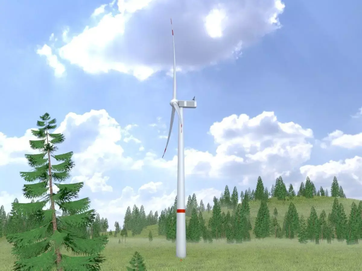 Wind turbine V1 H-138 DR 162 m Low-poly 3D model