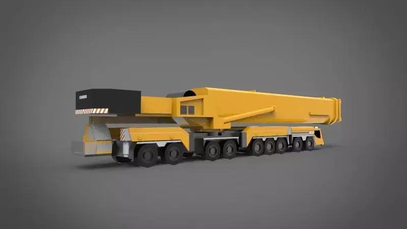 heavy mobile crane Low-poly 3D model