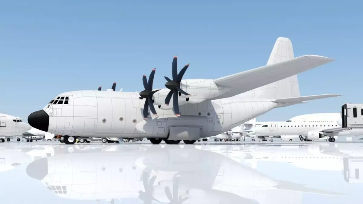 Hercules C-130J Static Blank Low-poly 3D model