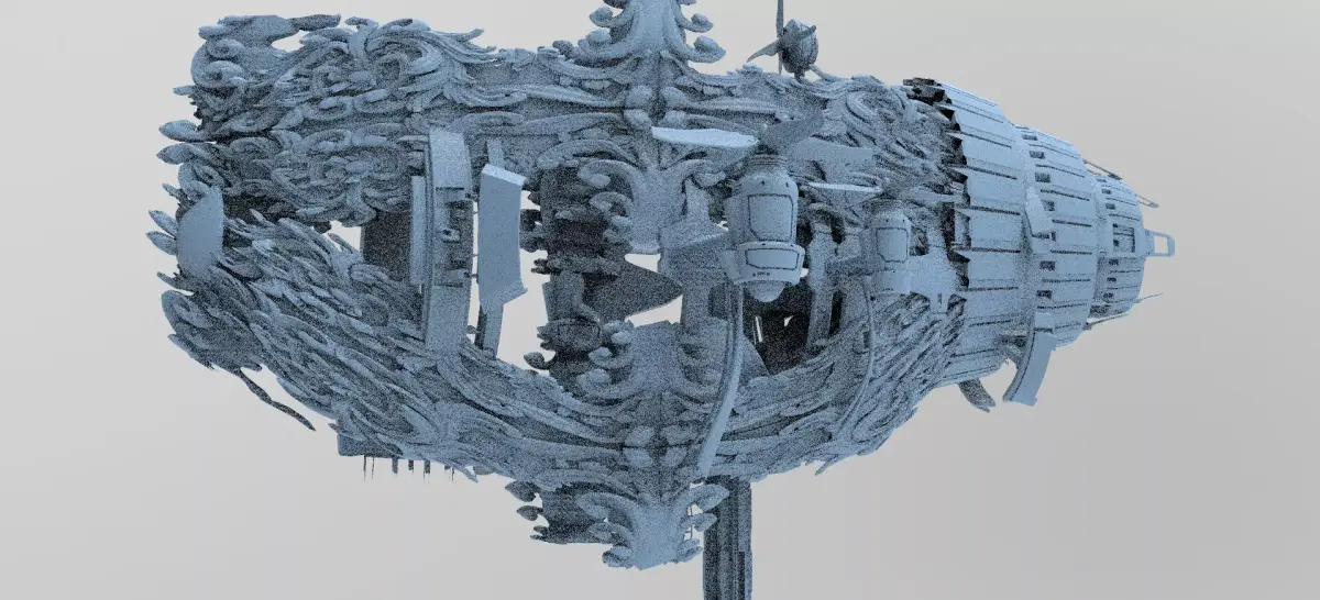 Gilgamesh airship cylinder ship 3D model