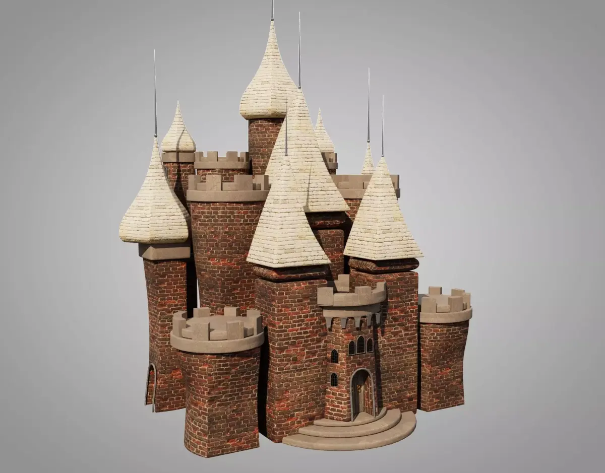 Castle Low-poly 3D model 9