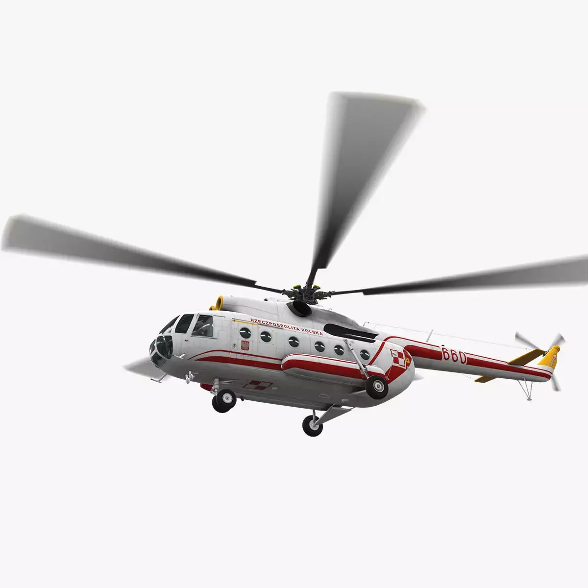 Mi-8T Poland Air Force Animated Low-poly 3D model