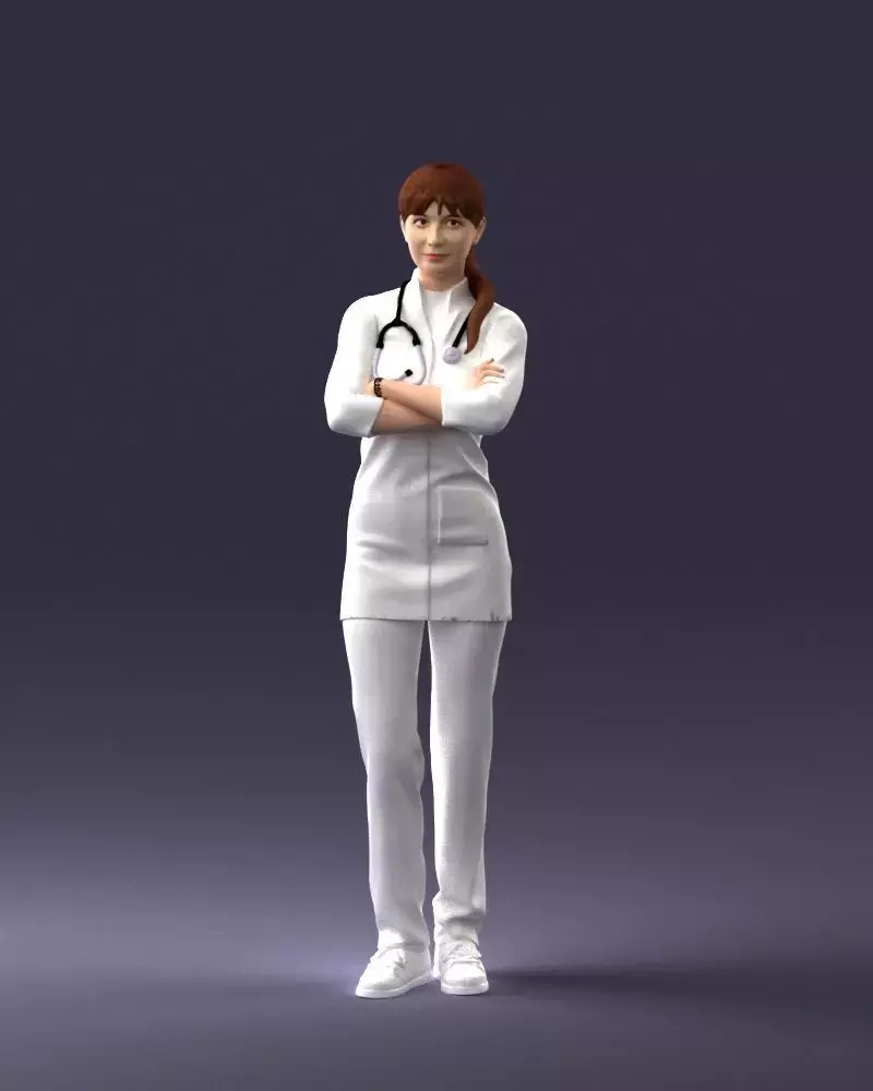 000188 Doctor in Medical Uniform with Stethoscope 1008 3dp 3D print model